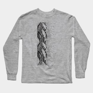 Salmon running in black and white Long Sleeve T-Shirt